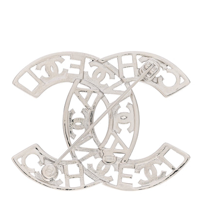 Chanel Crystal CC Brooch Silver 3 of 5