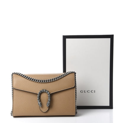 Gucci Dollar Calfskin Crystal Mini Dionysus Chain Wallet Natural Tan Black Diamond 11 of 11