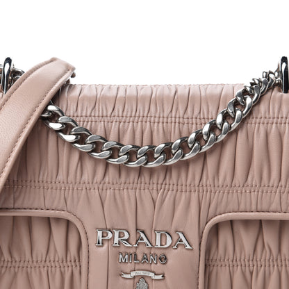 Prada Nappa Gaufre Small Chain Flap Shoulder Bag Cipria 11 of 11