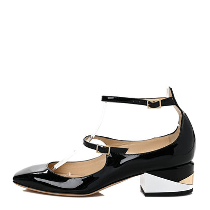 Jimmy Choo Patent Calfskin Wilbur Pump 37 Black 1 of 9