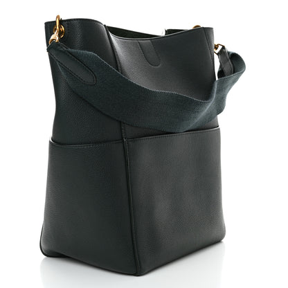 Celine Soft Grained Calfskin Sangle Bucket Bag Green 3 of 10