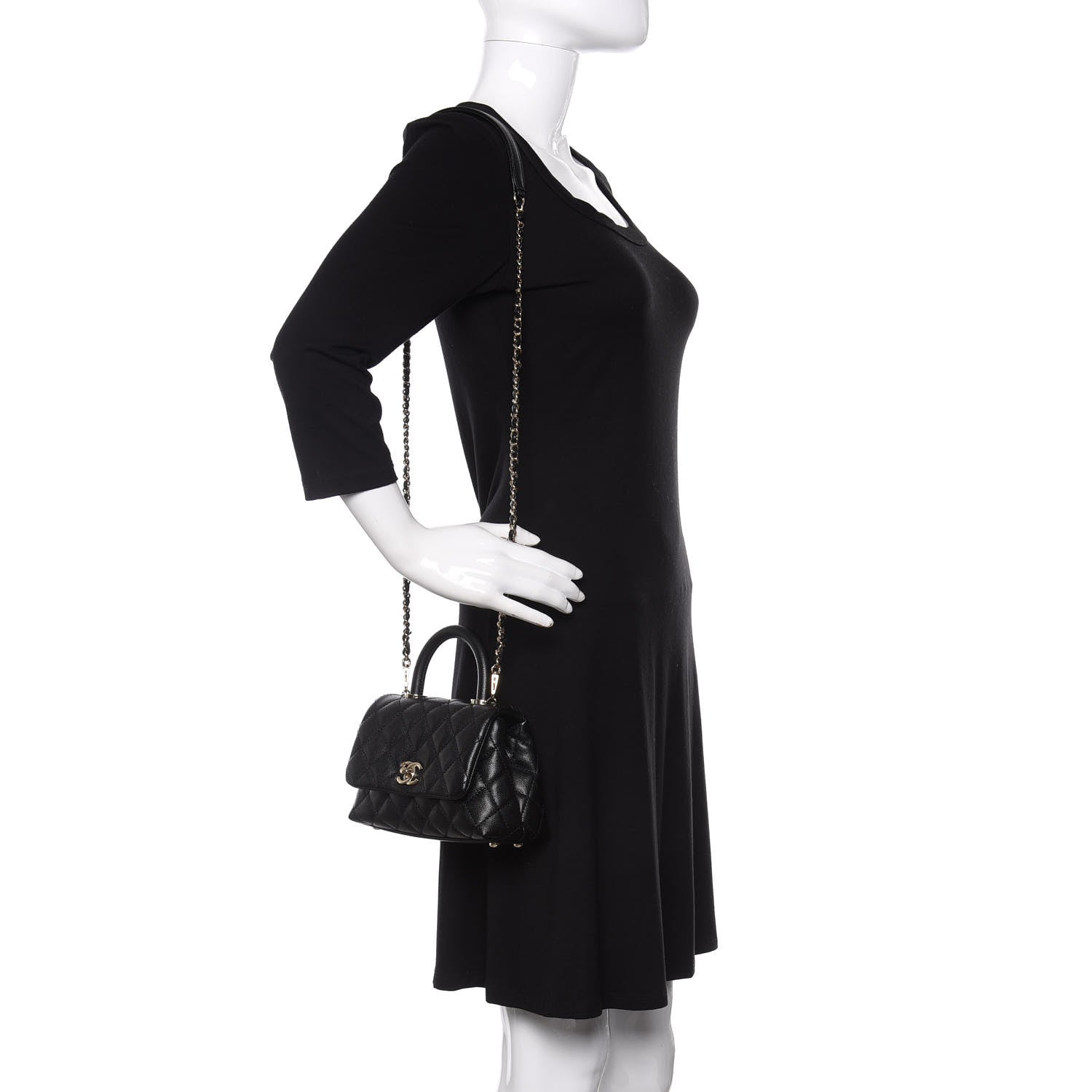 Chanel Caviar Quilted Extra Mini Coco Handle Flap Black 2 of 11