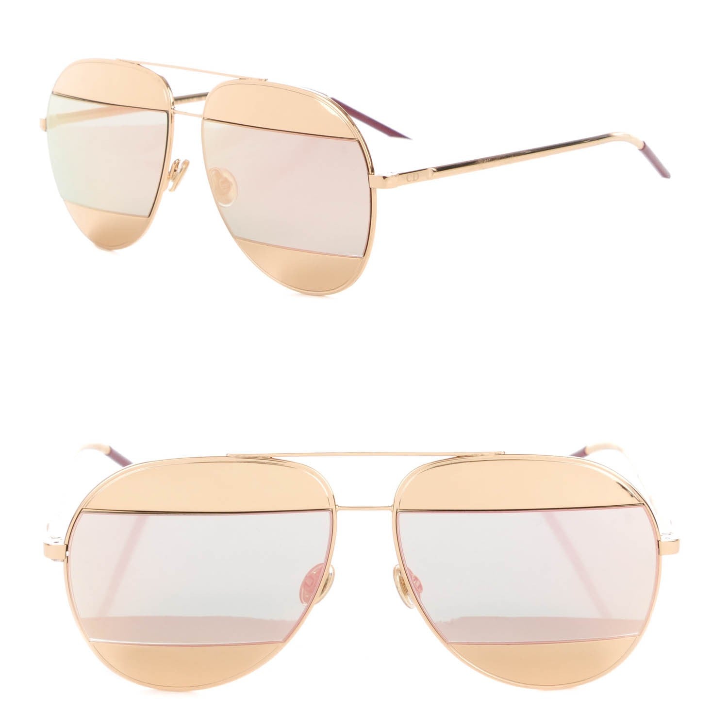 Christian Dior Split 1 Aviator Sunglasses Rose Gold 1 of 6