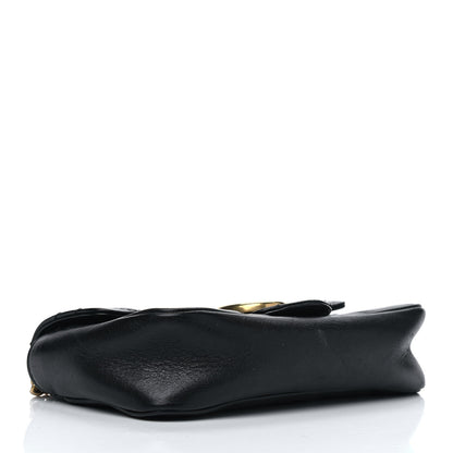 Gucci Calfskin Matelasse Super Mini GG Marmont Shoulder Bag Black 3 of 7