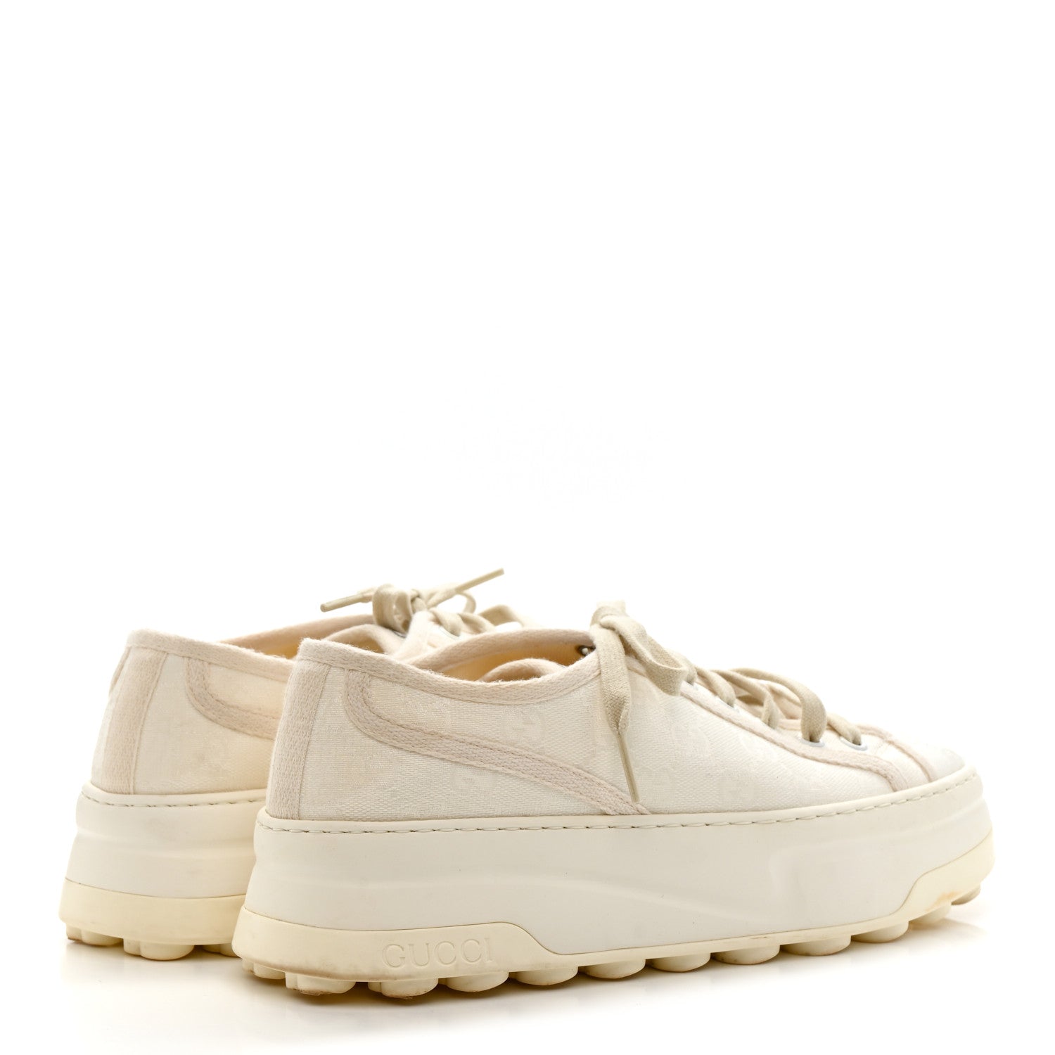 Gucci GG Monogram Womens 1977 Tennis Platform 52mm Sneakers 39.5 Great White Mystic White 4 of 8