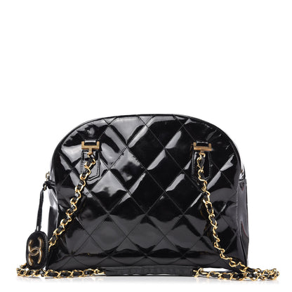 Chanel Patent Quilted Shoulder Bag Black 1 of 12