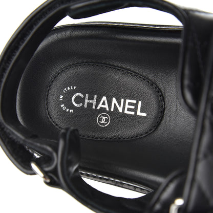 Chanel Lambskin Velcro Dad Sandals 39 Black 6 of 15
