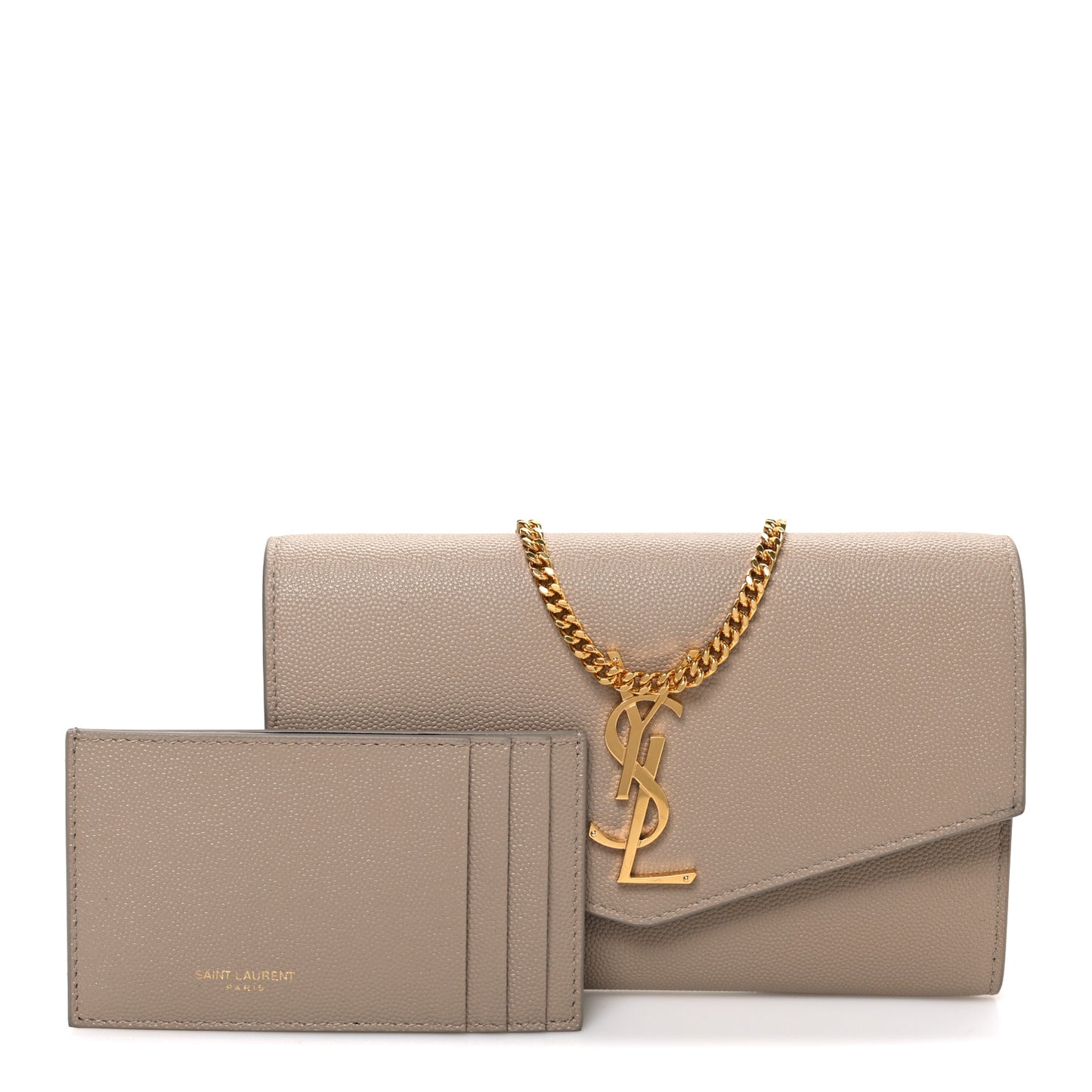 Grain De Poudre Monogram Uptown Chain Wallet Dark Beige