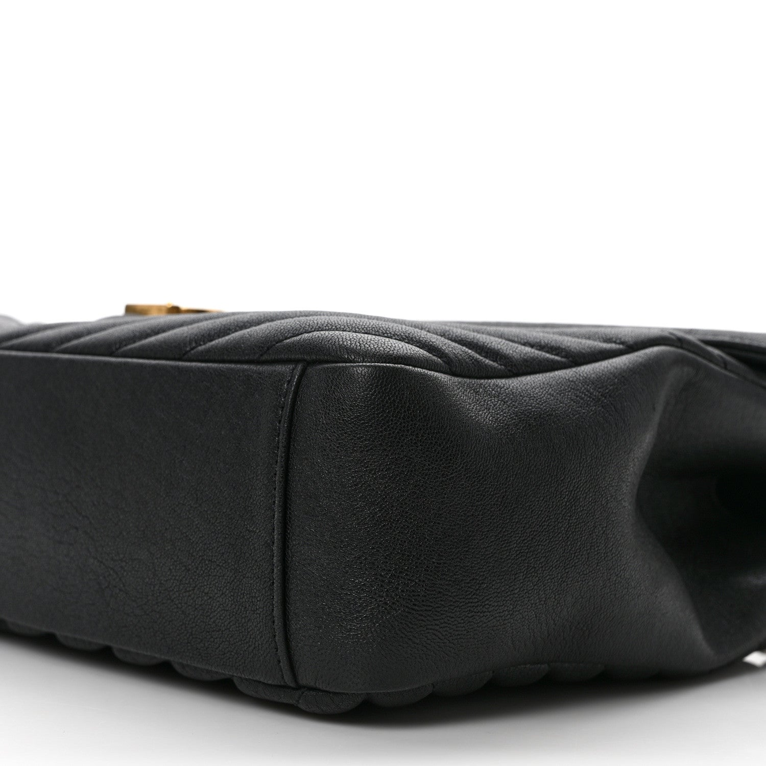 Saint Laurent Sheepskin Matelasse Chevron Monogram Large College Satchel Black 8 of 11