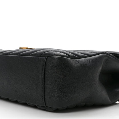 Saint Laurent Sheepskin Matelasse Chevron Monogram Large College Satchel Black 8 of 11