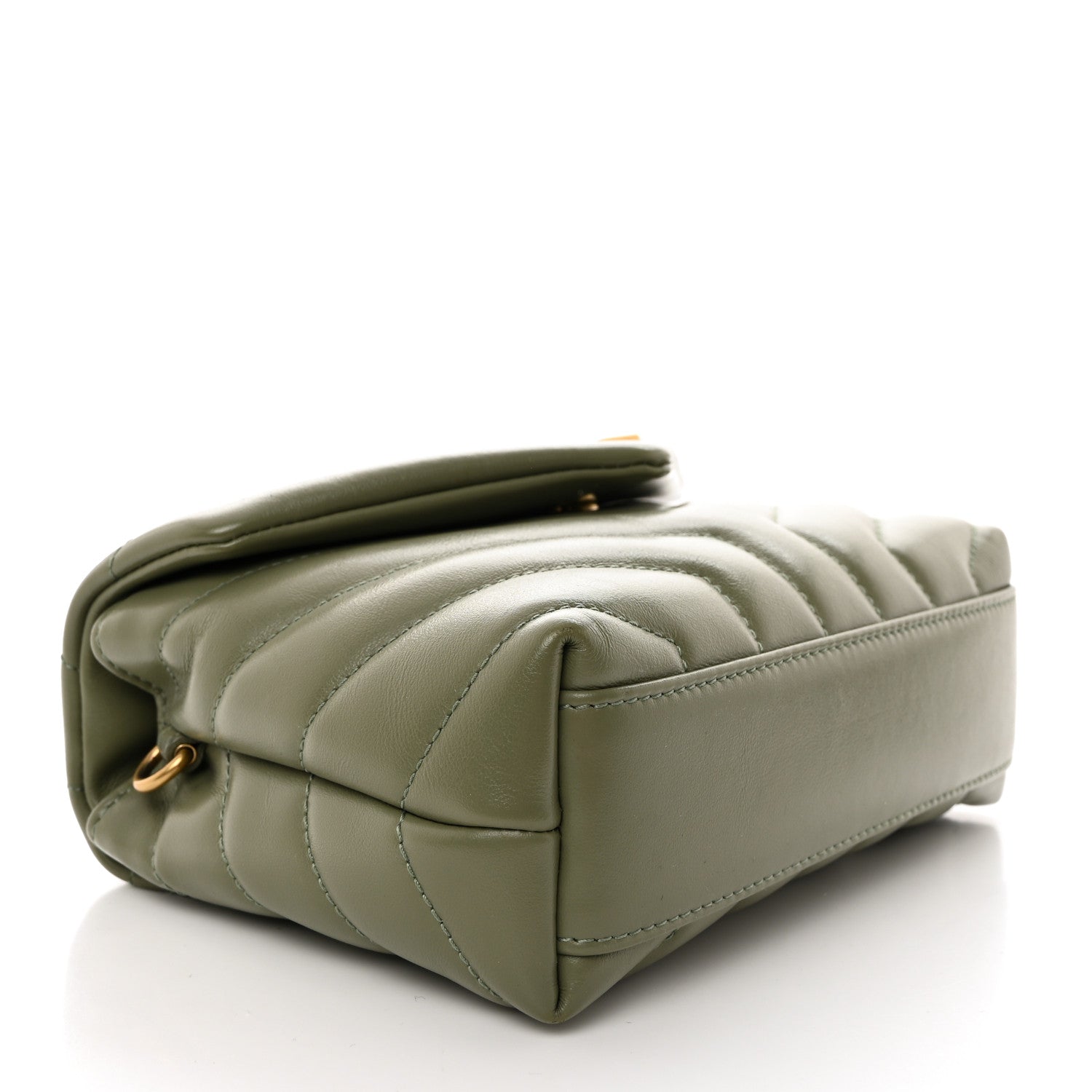 Saint Laurent Calfskin Y Quilted Monogram Toy Loulou Crossbody Bag Light Sage 4 of 11