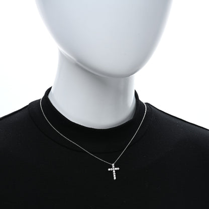 Tiffany Platinum Diamond Small Cross Pendant Necklace 3 of 4