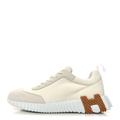 Hermes Technical Mesh Suede Goatskin Bouncing Sneakers 37 White 1 of 9