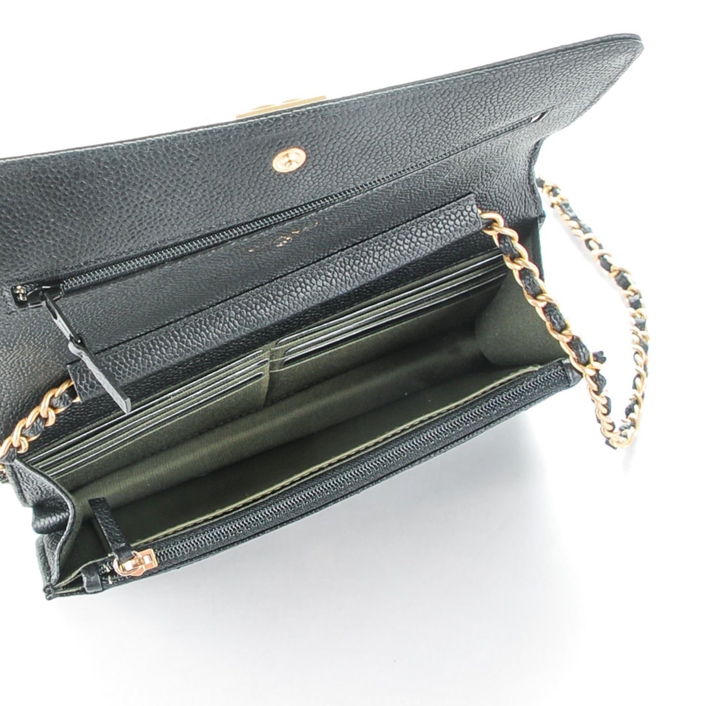 Caviar Quilted Boy Wallet On Chain WOC Black