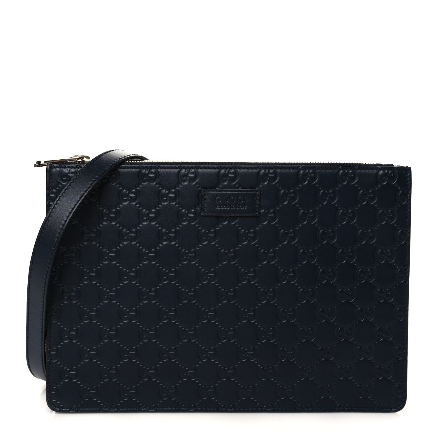 Gucci Guccissima Signature Messenger Bag Blue 1 of 8