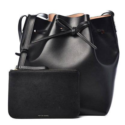 Mansur Gavriel Vegetable Tanned Calfskin Bucket Bag Black Ballerina 1 of 20