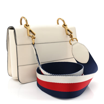 Gucci Calfskin Sylvie Web Queen Margaret Shoulder Bag White 3 of 14