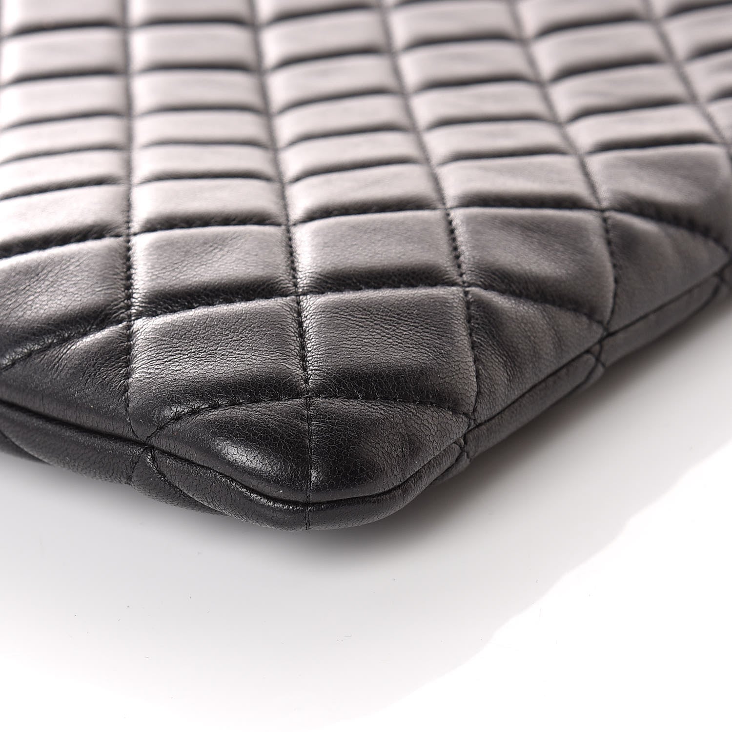 Chanel Lambskin Quilted Large Cosmetic Case Black 6 of 9