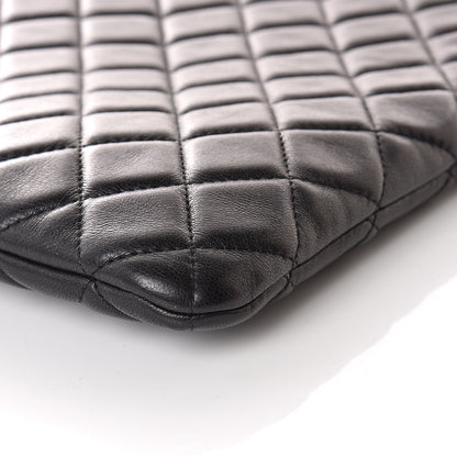 Chanel Lambskin Quilted Large Cosmetic Case Black 6 of 9