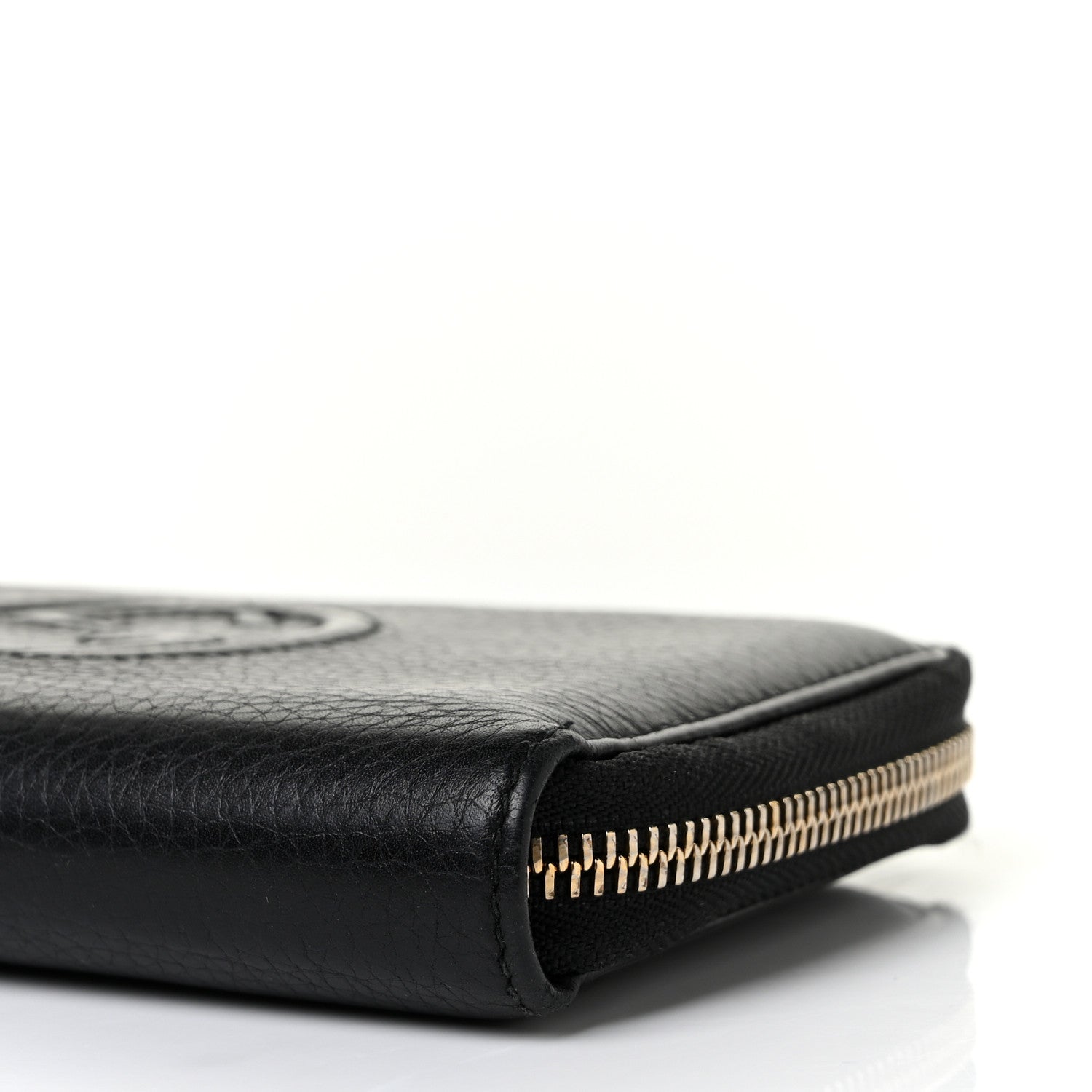 Gucci Pebbled Calfskin Medium Soho Zip Around Wallet Black 8 of 10
