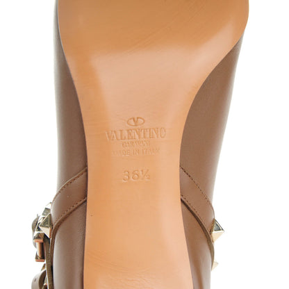 Valentino Garavani Calfskin Rockstud Double Buckle 65mm Ankle Boots 36.5 Nocciola 6 of 9