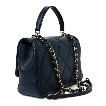 Chanel Lambskin Quilted Easy Carry Flap Navy 3 of 12
