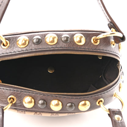 Gucci Crystal Monogram Medium Babouska Dome Satchel Brown 4 of 9