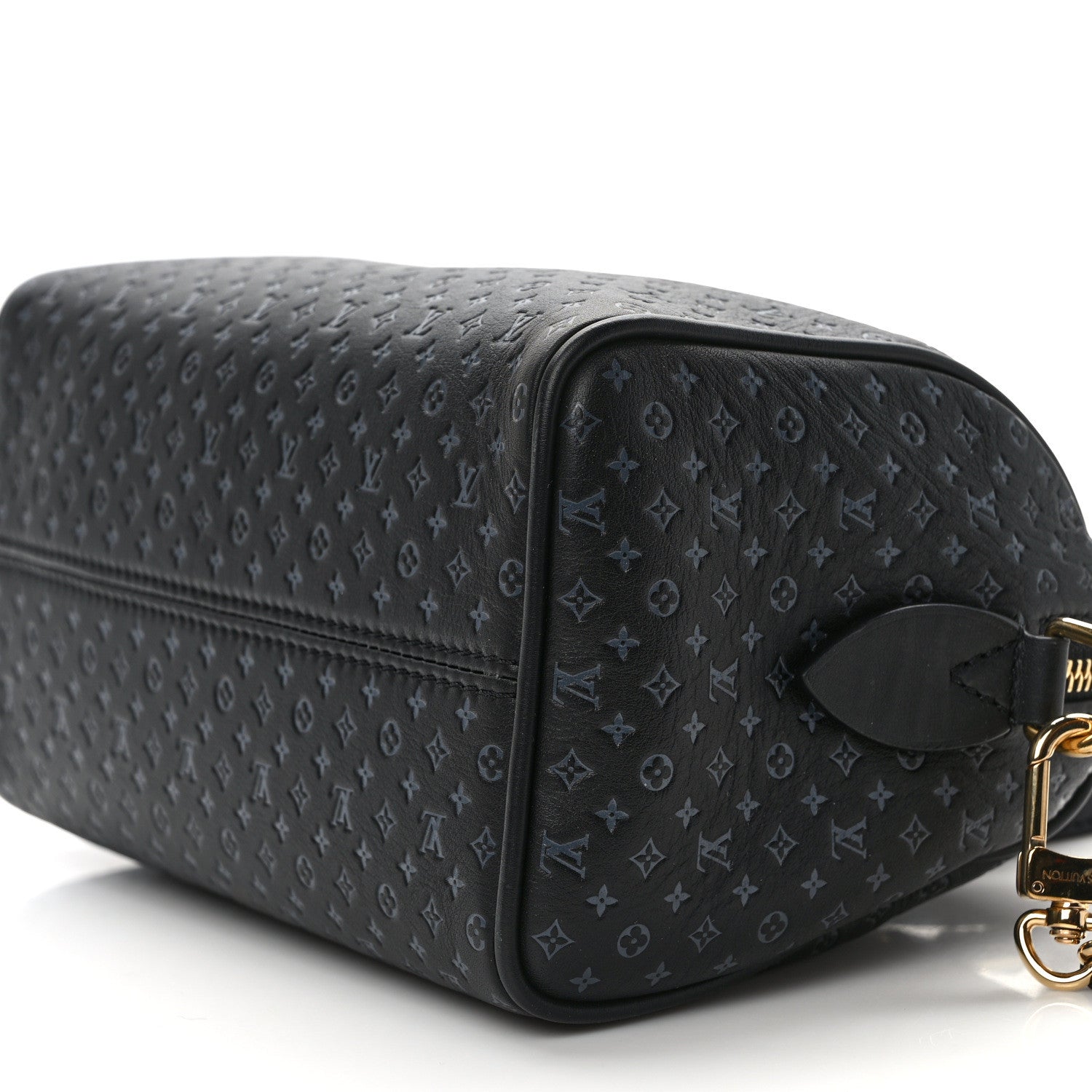 Louis Vuitton Calfskin Nanogram Embossed Speedy 20 Black 10 of 14