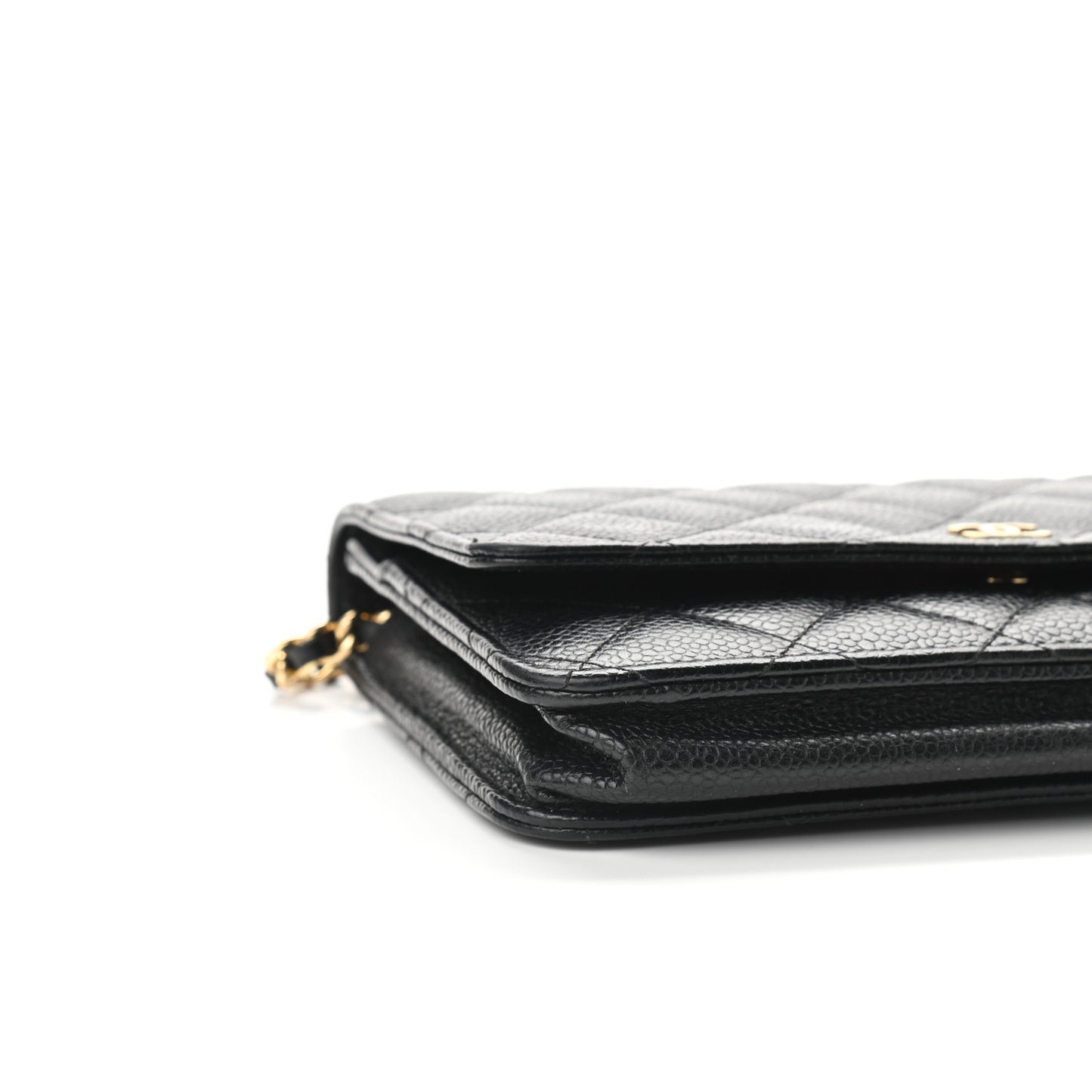 Caviar Quilted Wallet On Chain WOC Black