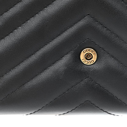 Gucci Calfskin Matelasse GG Marmont Chain Wallet Black 11 of 12