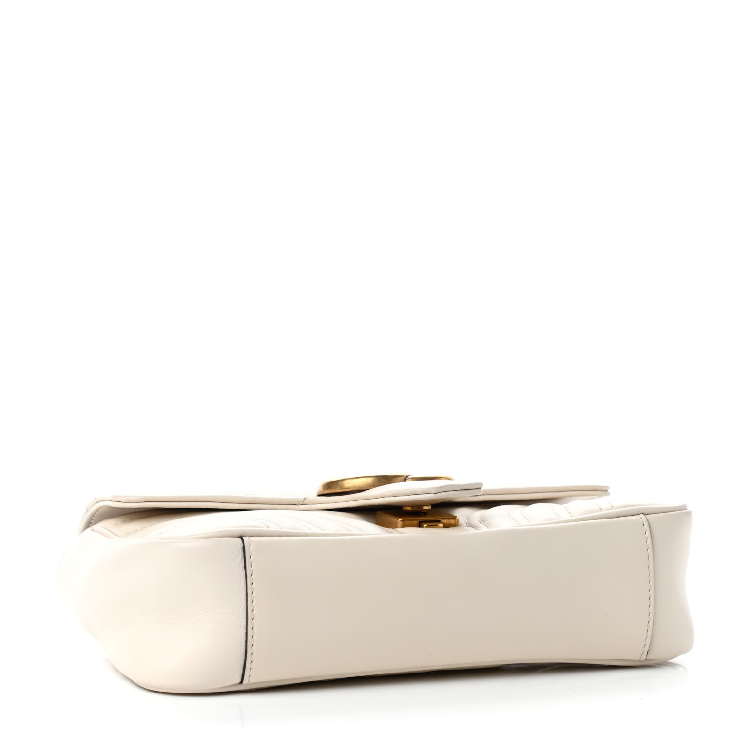 Gucci Calfskin Matelasse Mini GG Marmont Shoulder Bag White 3 of 4