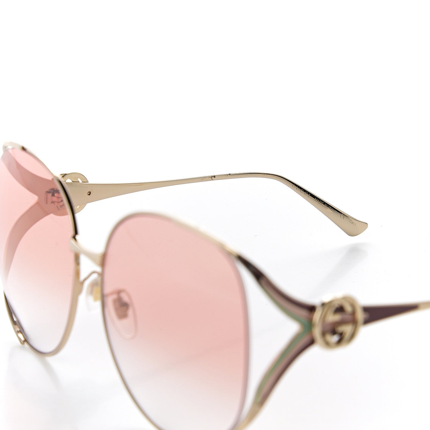 Metal Oversized Round Frame GG0225S Sunglasses Gold