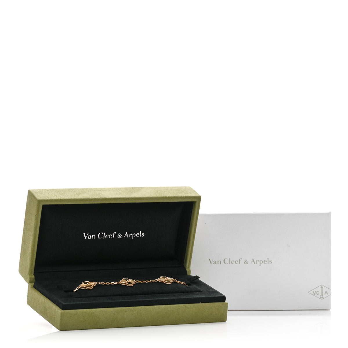 Van Cleef & Arpels 18K Yellow Gold 5 Motifs Guilloche Vintage Alhambra Bracelet 5 of 5