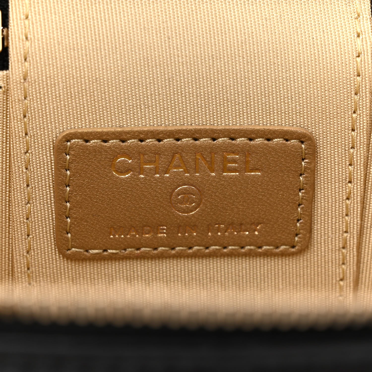 Chanel Lambskin Quilted Mini Pearl Crush Vanity Case With Chain Black 6 of 10