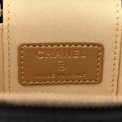 Chanel Lambskin Quilted Mini Pearl Crush Vanity Case With Chain Black 6 of 10