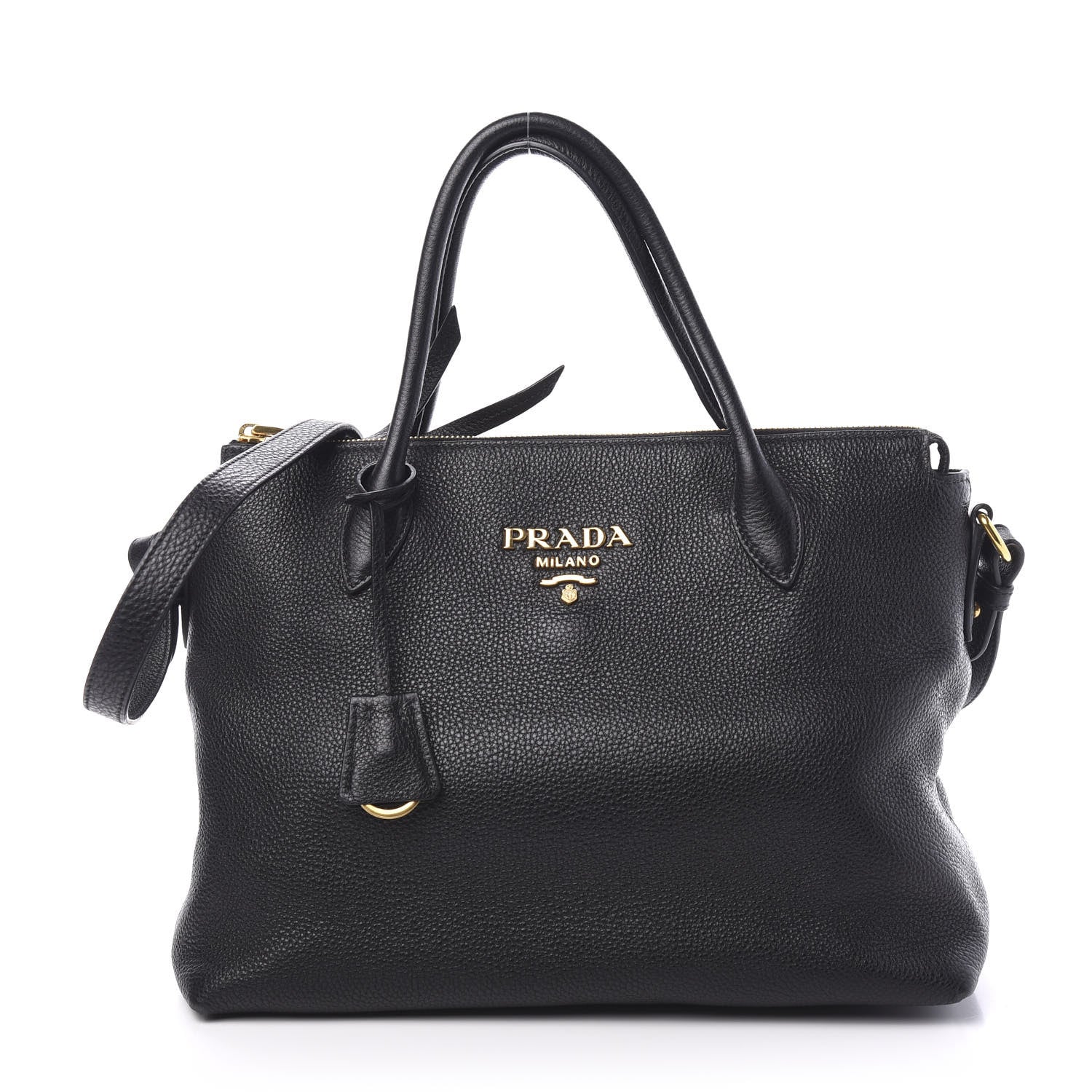 Prada Vitello Daino Tote Black 1 of 8