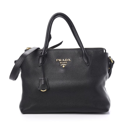 Prada Vitello Daino Tote Black 1 of 8