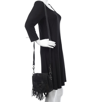 Proenza Schouler Lambskin Fringe PS1 Crossbody Pouch Black 2 of 13