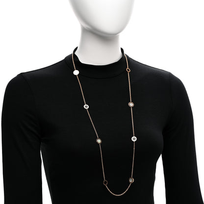 Bulgari 18K Rose Gold Black Onyx Mother of Pearl BVLGARI BVLGARI Long Station Necklace 2 of 4
