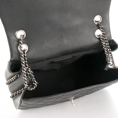 Chanel Calfskin Quilted Medium Frame In Chain Flap Black 5 of 7