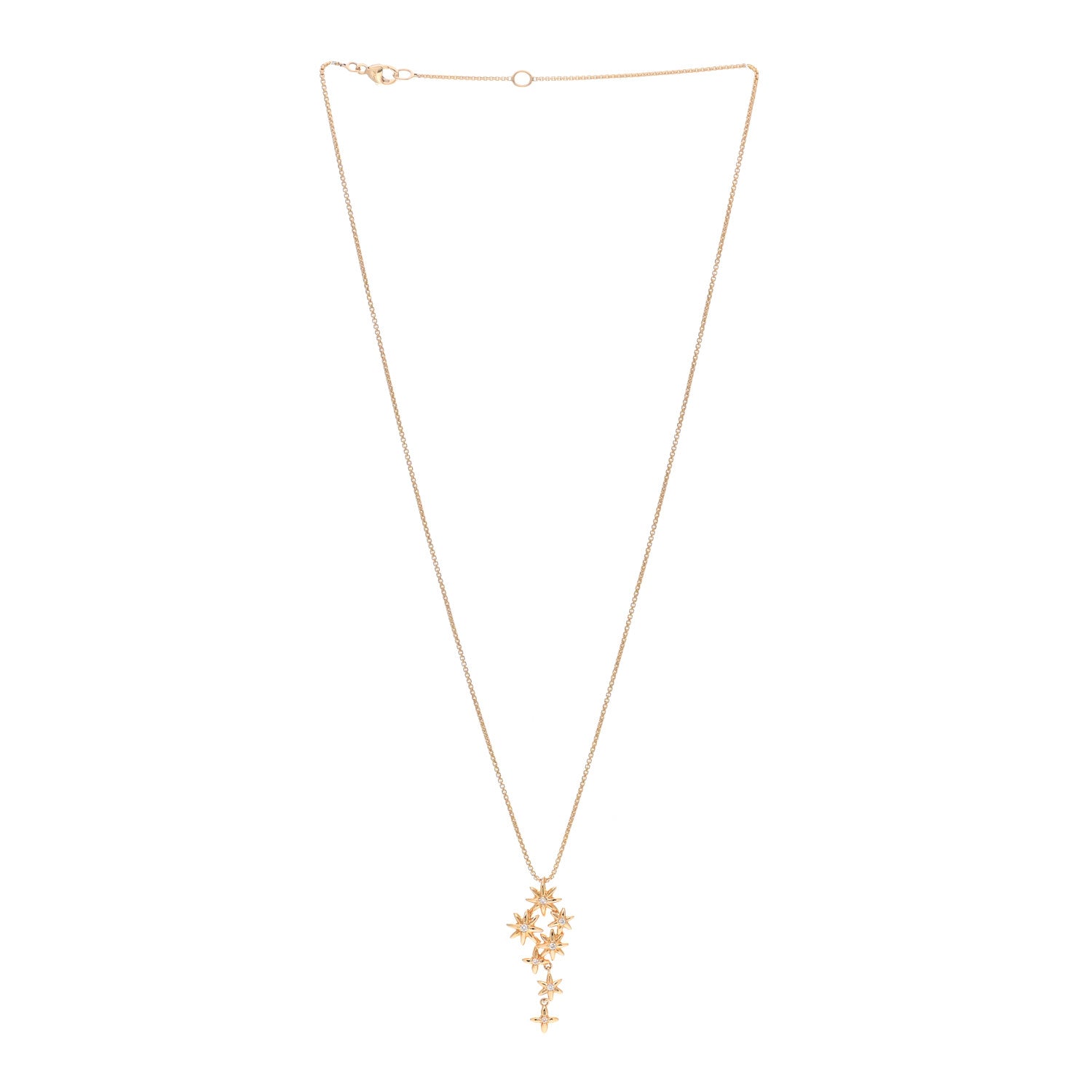 David Yurman 18K Yellow Gold Diamond Starburst Constellation Drop Necklace 3 of 5