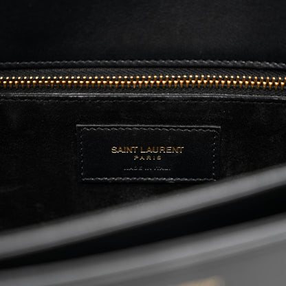 Saint Laurent Smooth Calfskin Medium Classic Monogram Universite Bag Black 6 of 12
