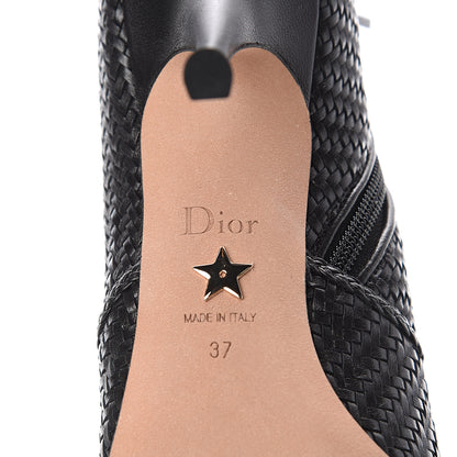 Christian Dior Lambskin Woven District Ankle Boots 37 Black 6 of 7