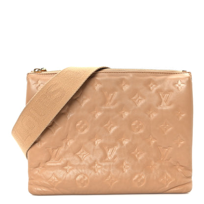 Louis Vuitton Lambskin Embossed Monogram Coussin PM Camel 1 of 9