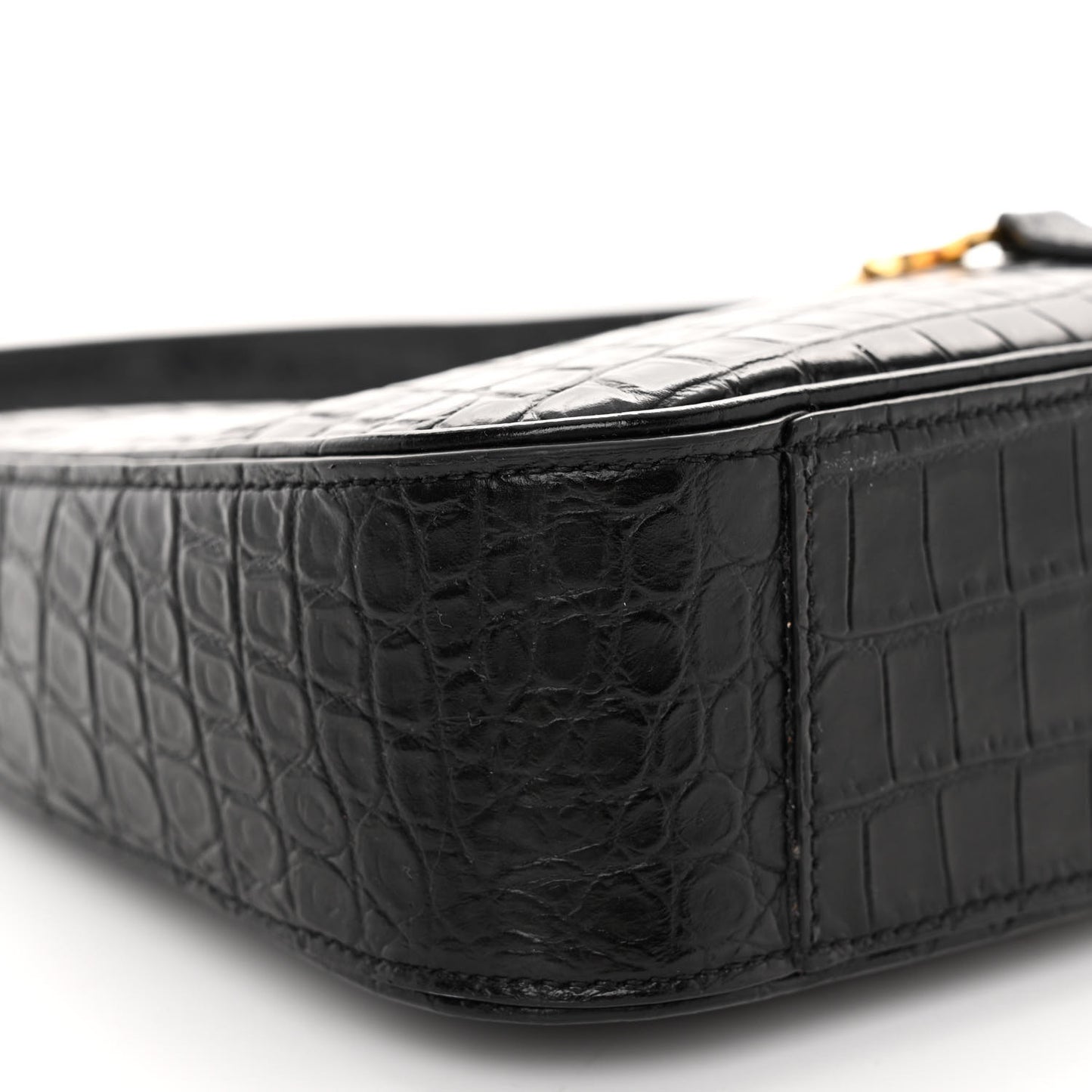 Calfskin Crocodile Embossed LE 5 A 7 Hobo Black