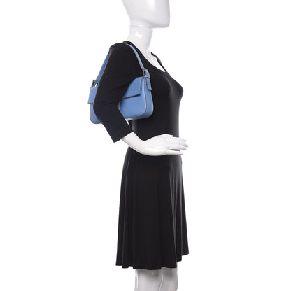 Fendi Vitello Enamel Interchangeable Strap Baguette Azzurro Nebula 2 of 10