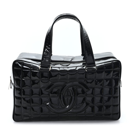 Chanel Patent Quilted Chocolate Bar Bowler Black 1 of 12