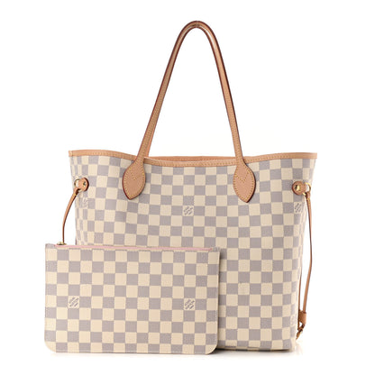 Louis Vuitton Damier Azur Neo Neverfull MM Rose Ballerine 1 of 15