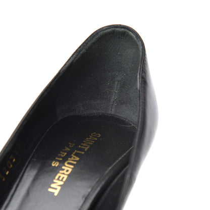 Saint Laurent Calfskin Studded Cap Toe Janis 105 Platform Pumps 38 Black 22 of 25