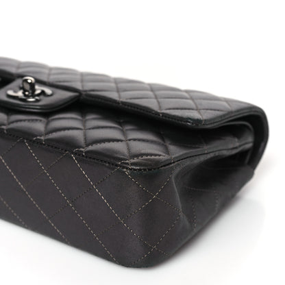 Chanel Metallic Lambskin Quilted Medium Double Flap Pewter 9 of 10